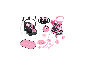 Set de poussette pour poupée et accessoires BAYER DESIGN avec motif de cœurs roses.