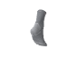 Chaussette de sport grise avec logo et rayures roses.