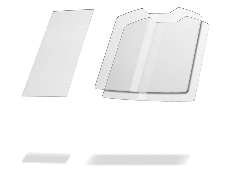 Deux protections d'écran en verre pour téléphone.