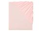 Un drap-housse rose.