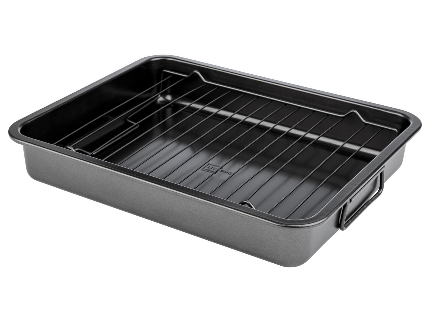 Plat à rôtir anti-adhésif avec grille acier noir | Maisons du Monde