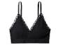 Bralette côtelée noire avec dentelle