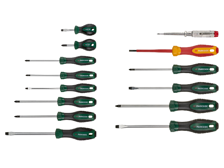 Tournevis Parkside : jeu d'outils de précision.