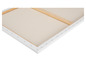 Une toile blanche tendue sur un cadre en bois.