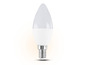 Une ampoule LED blanche en forme de bougie.