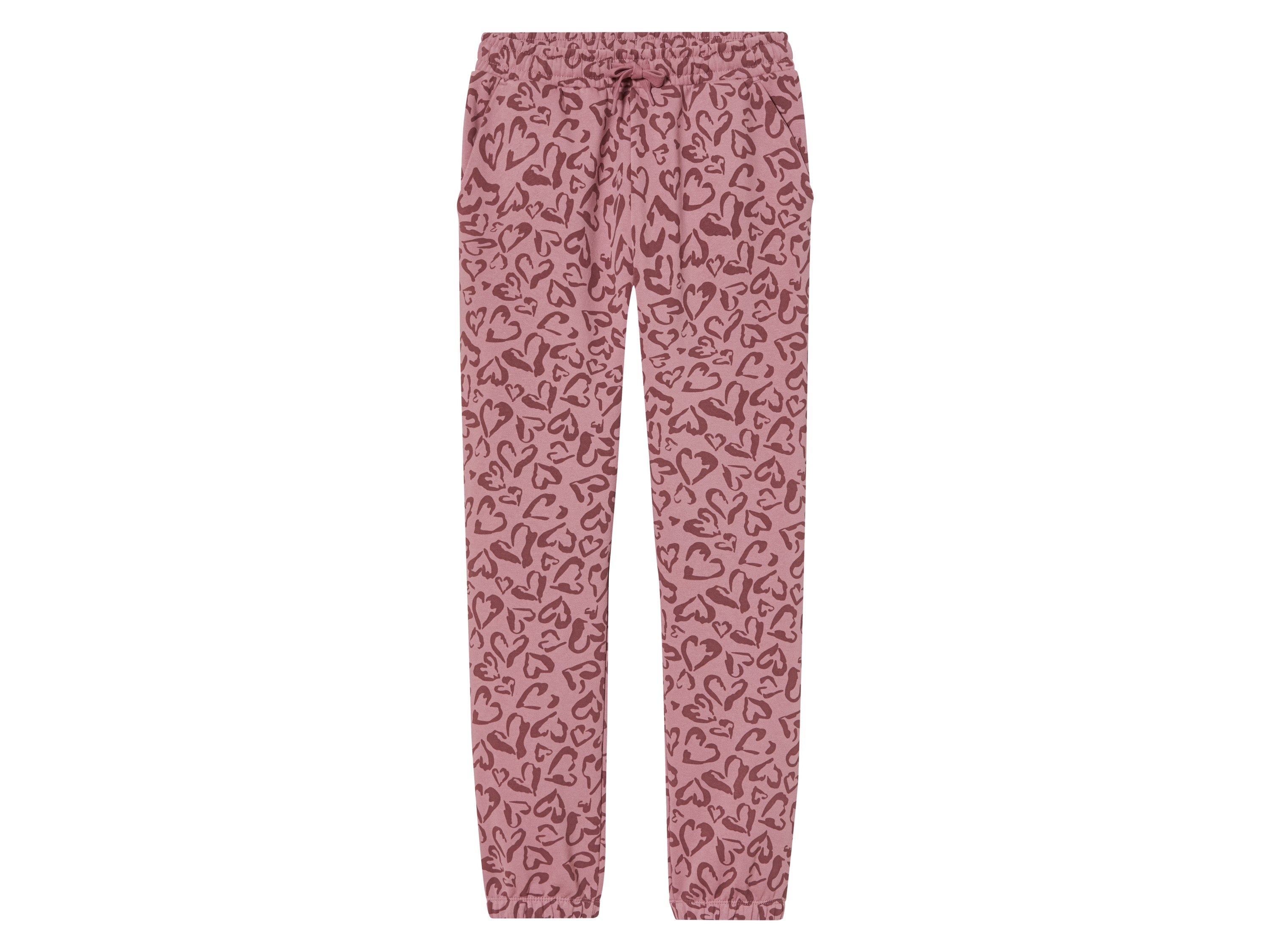pepperts!® Pantalon molletonné fille (8-10 ans, Motif coeur)