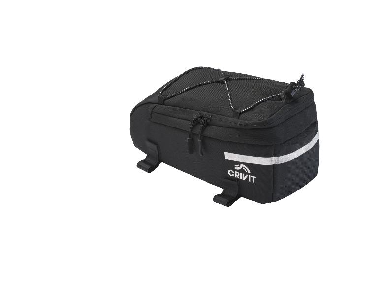 Sac de vélo Crivit noir avec élastique et bandes réfléchissantes