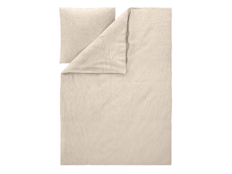 Parure de lit beige avec taie d'oreiller et housse de couette