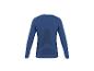 Haut de sport bleu à manches longues avec motifs texturés sur le dos et les manches.