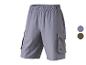 Shorts cargo gris avec taille élastique et poches latérales.