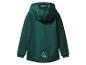 Veste softshell pour enfant, couleur verte, avec capuche.