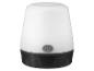 Lampe de camping portable blanche et noire.