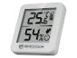 Thermomètre et hygromètre numérique BRESSER blanc affichant la température et l'humidité.