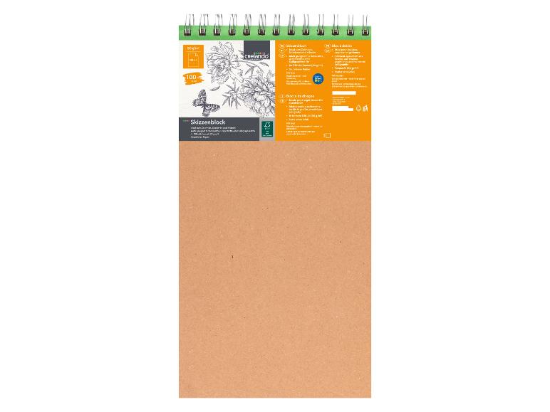 Bloc à dessin Crelando avec 100 feuilles, idéal pour dessiner, esquisser et gribouiller.