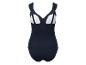 Maillot de bain une-pièce bleu marine, détail blanc.