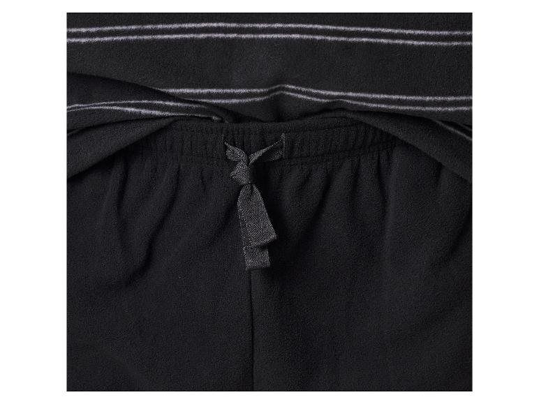 Pantalon de pyjama en polaire noir avec cordon de serrage et chemise rayée