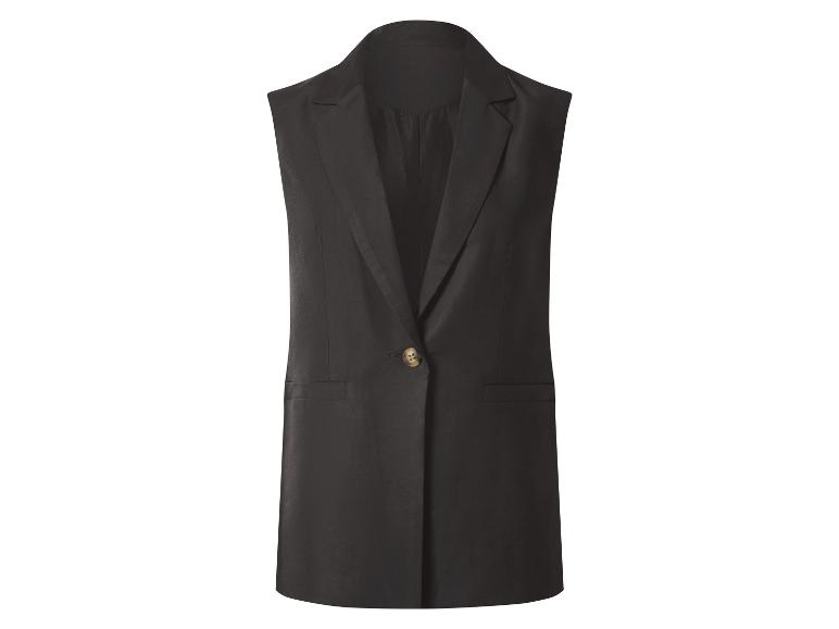 Blazer noir sans manches avec fermeture à un bouton