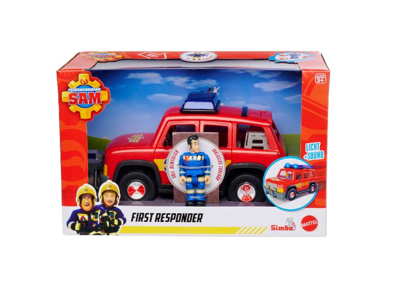 Jouet Simba Fireman Sam First Responder dans sa boîte.