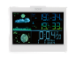 Station météo digitale avec écran couleur affichant la température, l'humidité et l'heure.