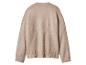 Vue arrière d'un pull en maille beige avec poignets et ourlet côtelés