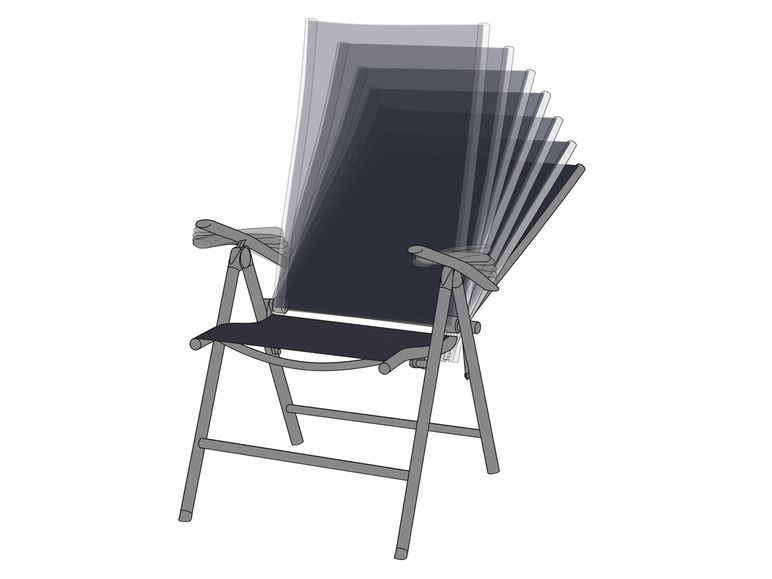 Aller en mode plein écran : LIVARNO home Lot de 2 fauteuils en aluminium Houston, noir - Image 5