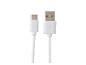 Un câble USB blanc avec un connecteur micro-USB d'un côté et un connecteur USB standard de l'autre.