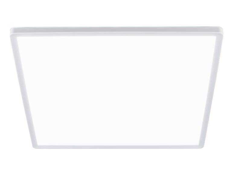 Lampe LED plate avec cadre blanc.
