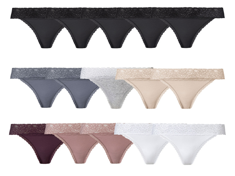 Aller en mode plein écran : esmara® Lot de 5 strings à dentelle femme - Image 1