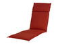 Un coussin de chaise longue rouge pour l'extérieur.