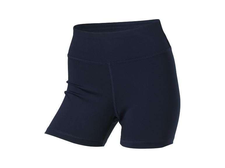 Short de sport femme bleu foncé taille haute
