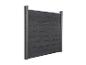 Panneau de clôture gris foncé en bois composite avec poteaux métalliques