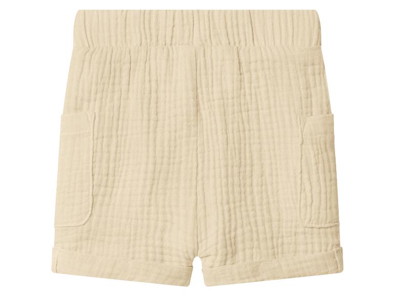 Short beige pour enfant avec taille élastique et poches