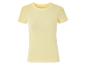 T-shirt jaune pâle à manches courtes, côtelé.