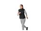 Veste et leggings de sport : une femme court.