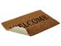 Un paillasson marron avec l'inscription 'Welcome'