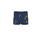 Boxer bleu pour garçon avec des éclairs jaunes et un motif de balle