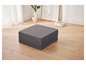 Un matelas pliable gris sur un sol en bois.