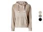 Sweat à capuche en velours beige avec cordon de serrage en satin et poche avant, avec options de couleur.