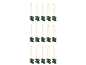 Lot de 15 bougies LED blanches avec pinces vertes pour décoration.
