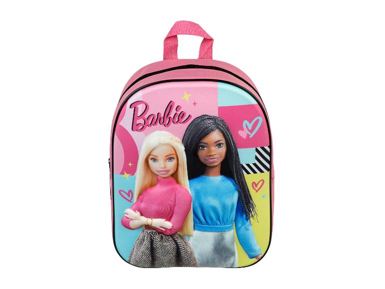 Un sac à dos rose à l'effigie de Barbie.