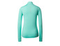 Un t-shirt vert clair à manches longues, idéal pour le sport.