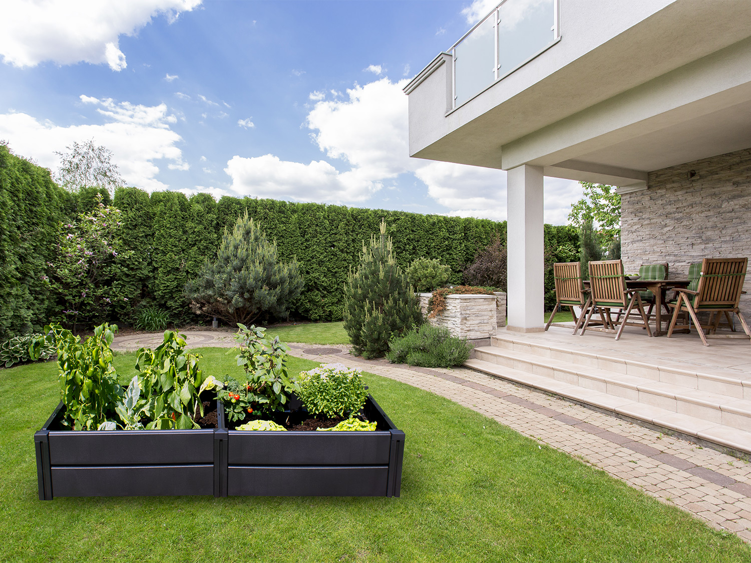 KHW Carré potager surélevé Demeter, anthracite L