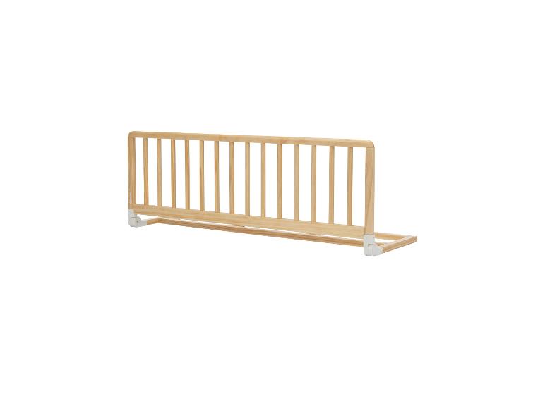 Barrière de lit en bois pour lit d'enfant de couleur bois naturel.