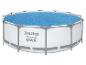 Piscine Bestway Steel Pro MAX avec bâche bleue.