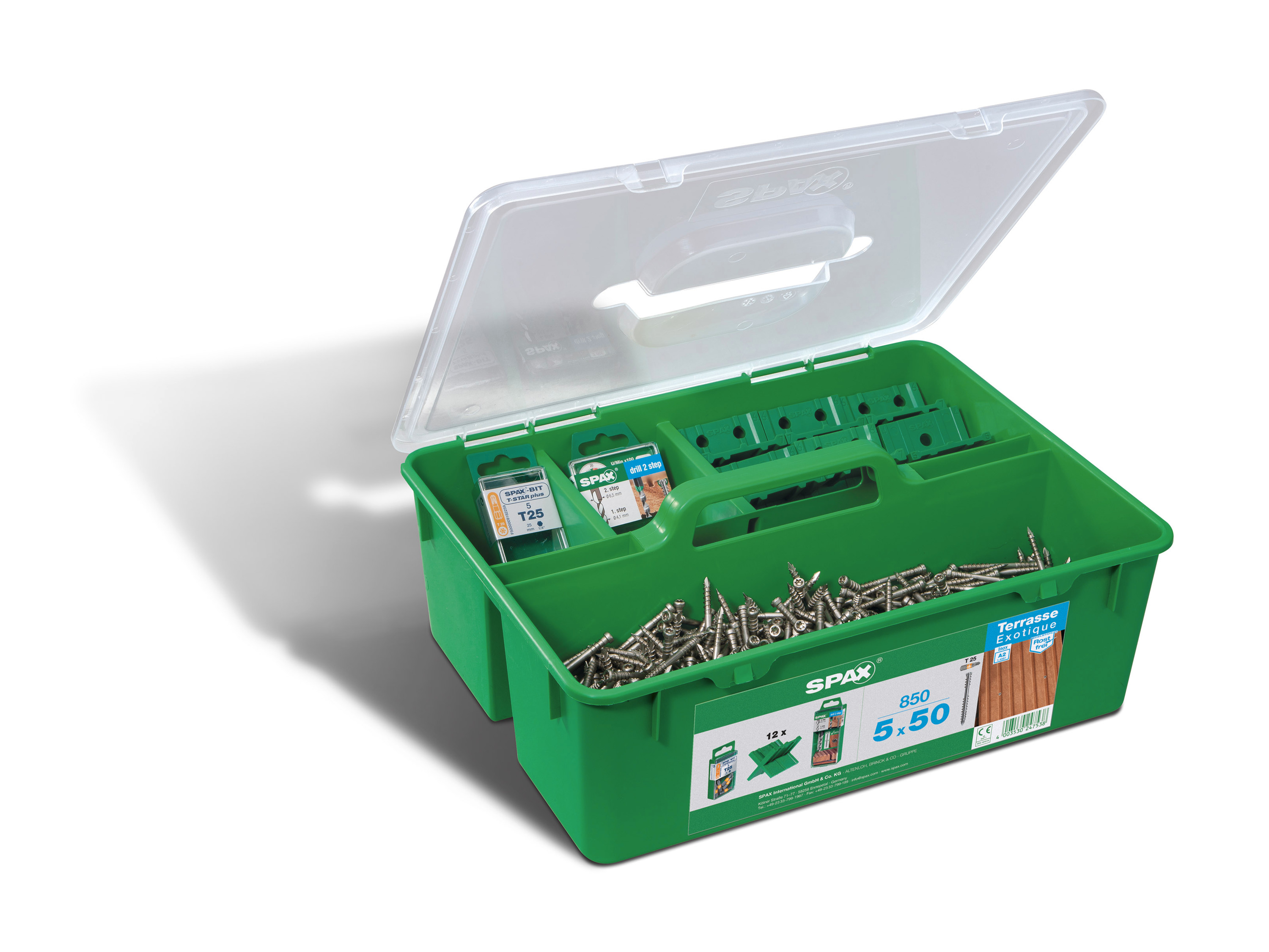 SPAX® Terrassenschrauben-Sortiment GREEN BOX 5x50 mm 868-teilig