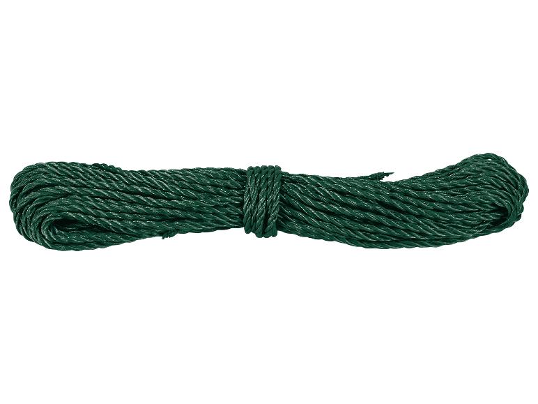 Corde à linge verte enroulée