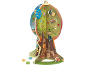 Arbre d'activités en bois avec engrenages, labyrinthe de perles et motifs animaux pour enfants.