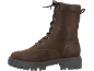 Botte à lacets marron avec semelle épaisse et détails de couture.