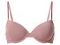 Soutien-gorge push-up rose uni à bretelles réglables.