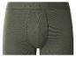 Boxers verts côtelés avec ceinture élastique et logo de la marque.